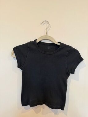 Brandy Melville Black Ribbed Crop Top